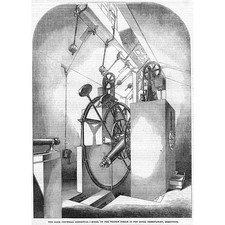 Listing image for SCIENCE Model of Transit Circle in Greenwich Royal Observatory - Old Print 1855